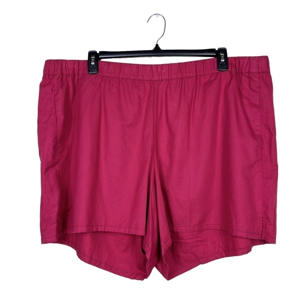 Madewell Red Pull On Cotton Blend Shorts with Pockets 
Size 3X